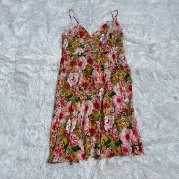 FOREVER 21 Pink Floral Sleeveless Wrap Dress M - Picture 13 of 13